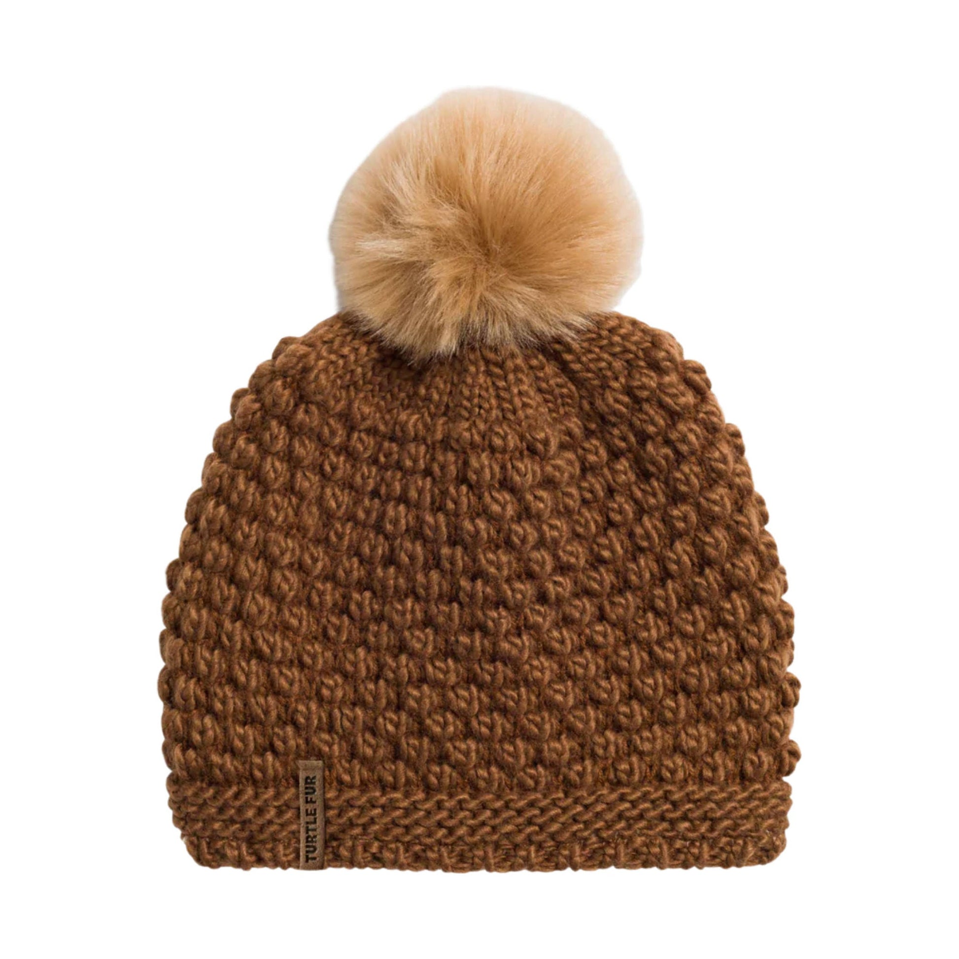 Turtle Fur Snowfall Pom Beanie - Camel by Lenny's Shoe & Apparel