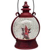 Cardinal Lighted Spinning Water Globe - On Sticks