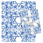 Blue Foil Star of David Wrap (White and Blue) - 25 sq. feet