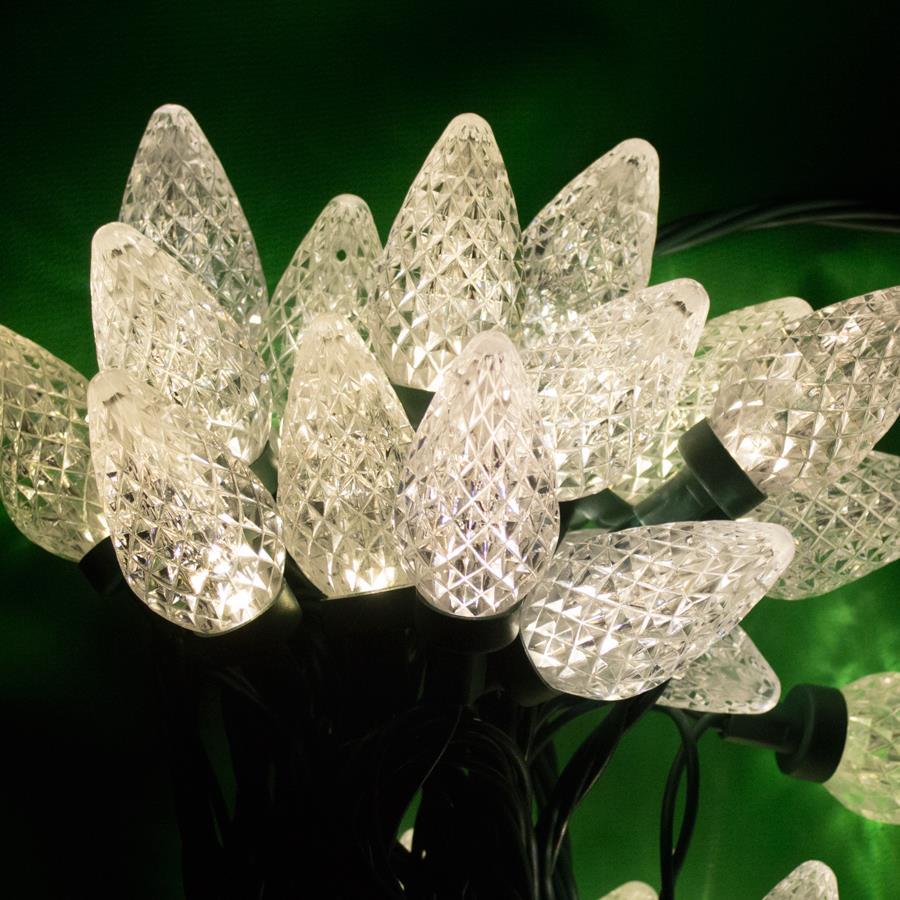35 Dual Color C9 Faceted with Remote - Blue&White