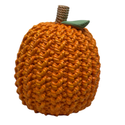 Cable Knit Look Harvest Pumpkins - Orange
