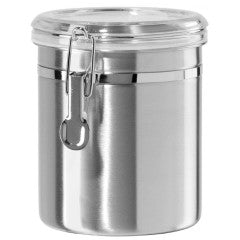 Food Storage - Canister Stainless Steel w/Clamp 6"H 47oz by Homeportonline