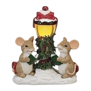 Lighted Mouse Choir Figurine