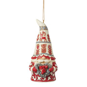 Nordic Noel Gnome with Heart Wreath - Ornament