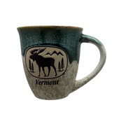 Moose Oval Drip Glaze Mug - Green