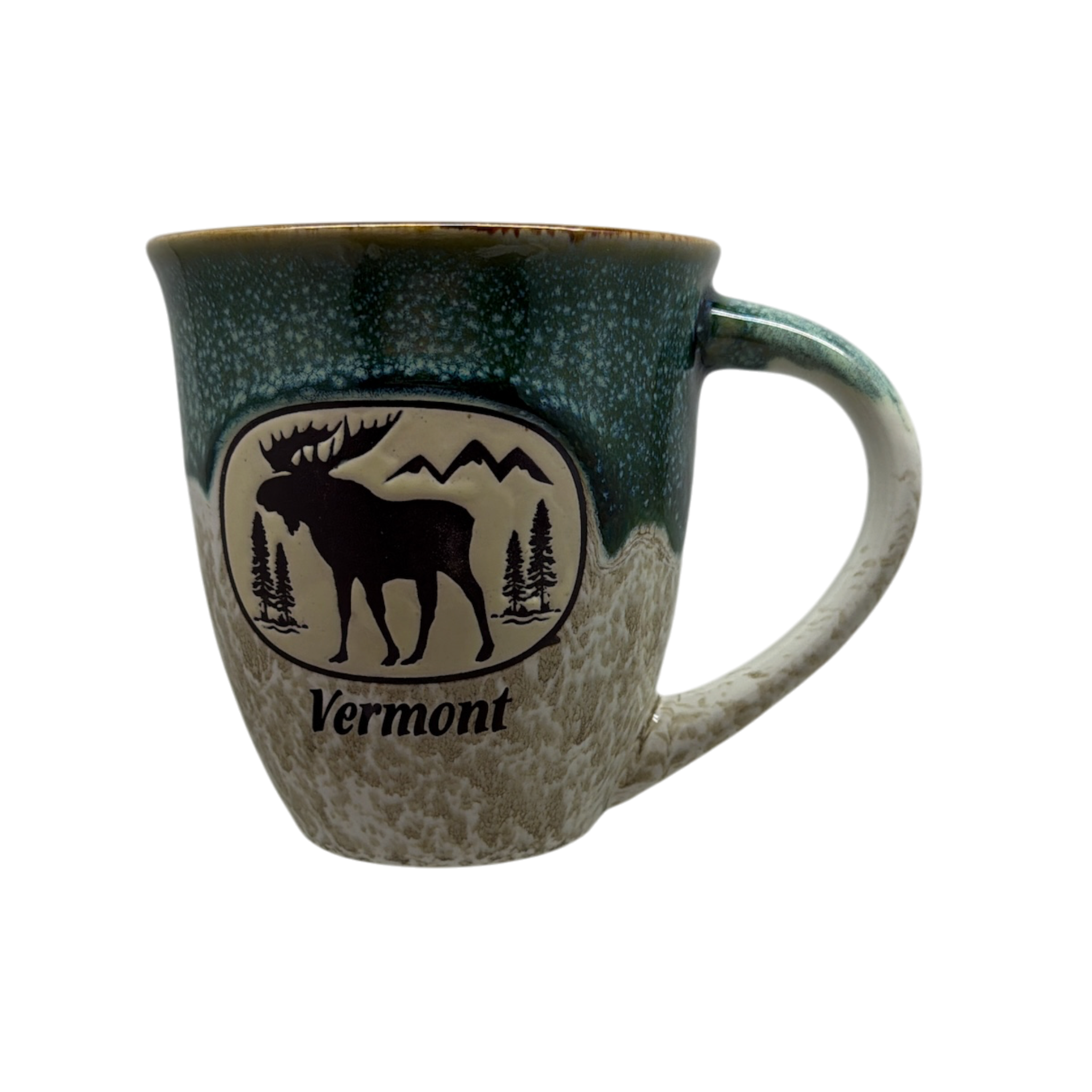 Moose Oval Drip Glaze Mug - Green