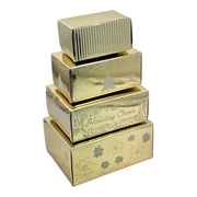 4 Piece Treat Tower Interlocking Gift Boxes - Gold