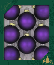 Christmas By Krebbs 2 5/8 Glass Balls - Gold Caps - Violet Velvet 8 Pack