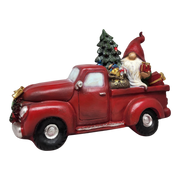 Whimsical Gnome's Lighted Truck Figurine