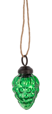 Green Glass Pinecone Ornament