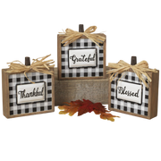 Black and White Check Table Sitter -