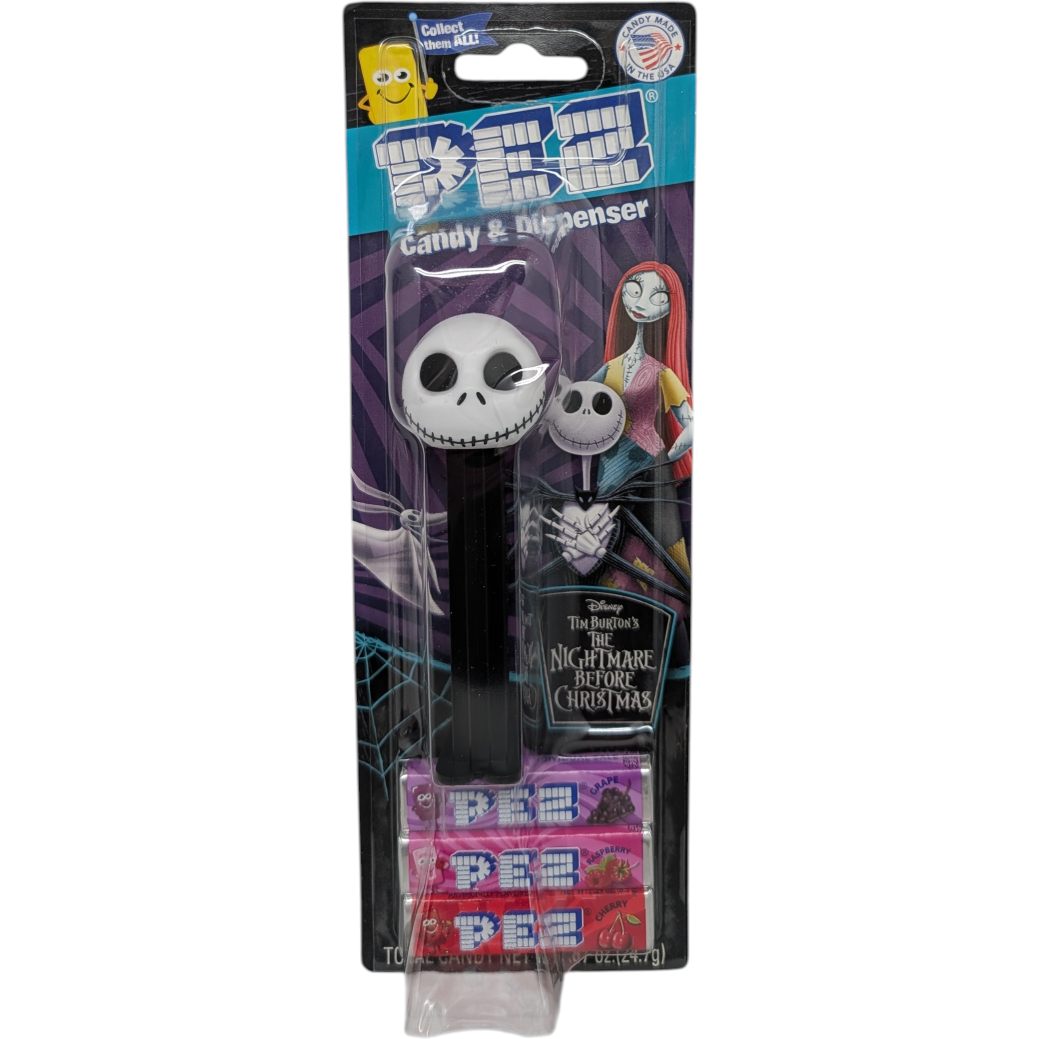 Pez Dispenser with 3 Candy rolls - Nightmare Before Christmas - Jack Skellington