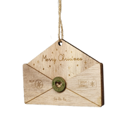 Wooden Letter to Santa Ornament - Natural