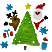 Window Gel Clings - Tree with Santa and Reindeer