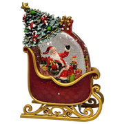 Lighted Spinning Water Globe Santa Sleigh