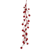 Red and White Glitter Foil Ball Garland
