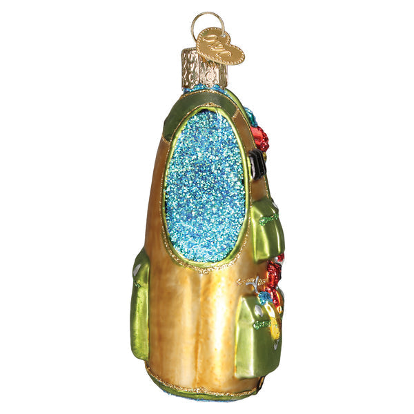 Fishing Vest Glass Ornament