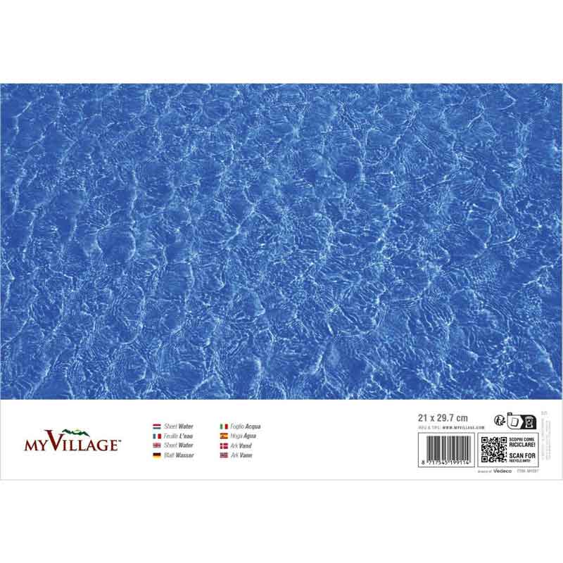 Blue Water Sheet for Village Accents - 12 x 8 Inch