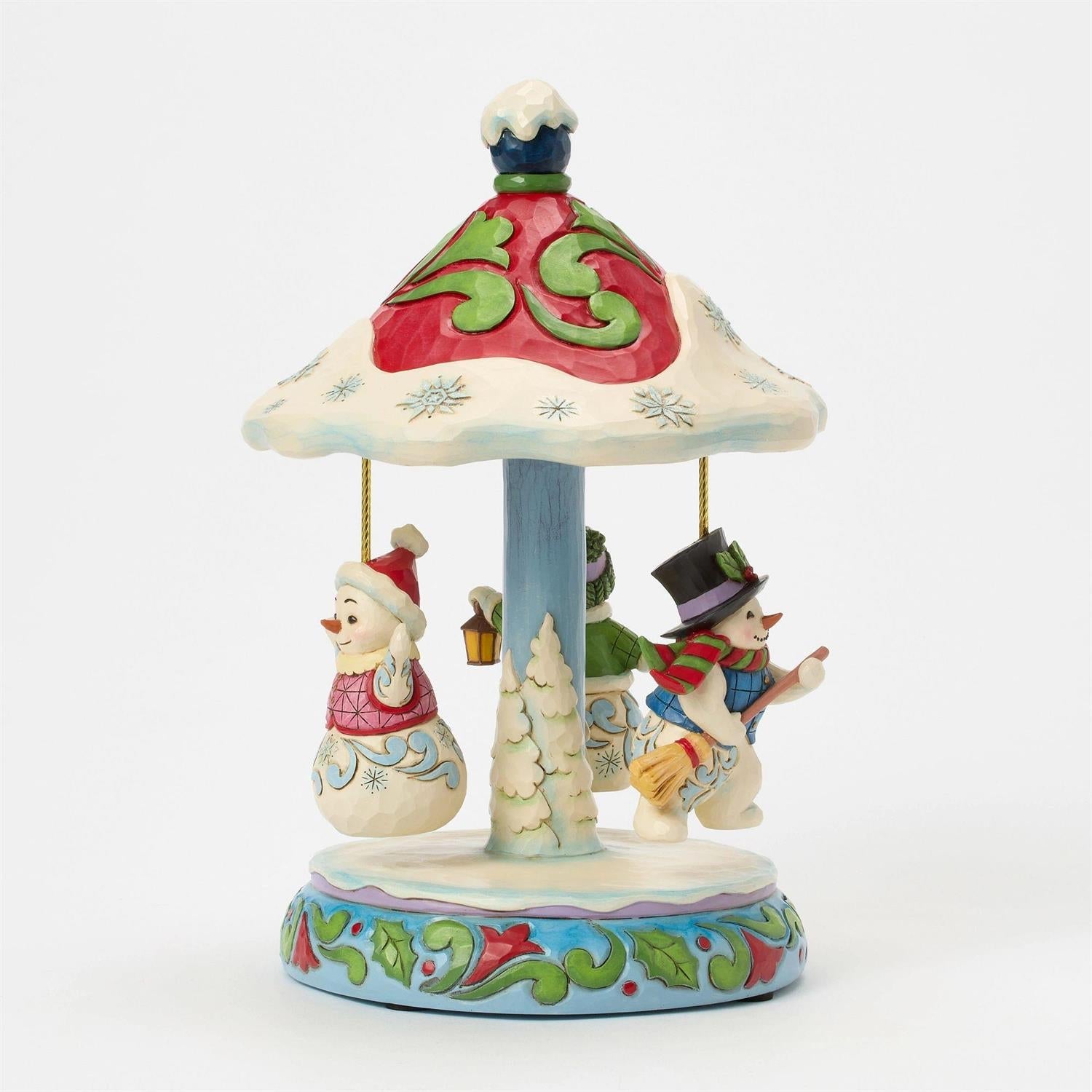 Rotating Snowman Carousel Figurine