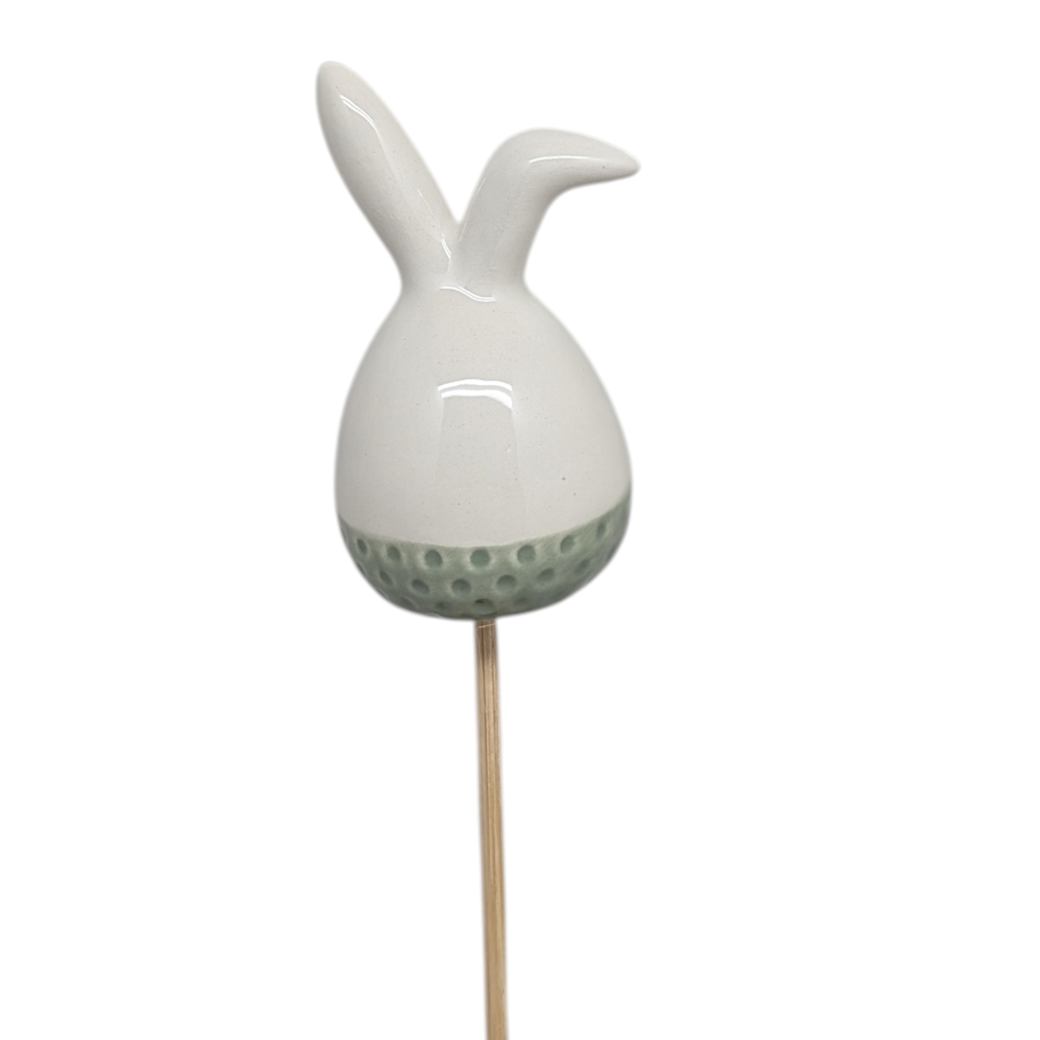 Ceramic Easter Bunny Floral Pick - Sage