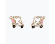 Crystal Golf Cart Earrings – Gold-Tone