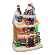 Lighted Resin Gingerbread House - Bakery