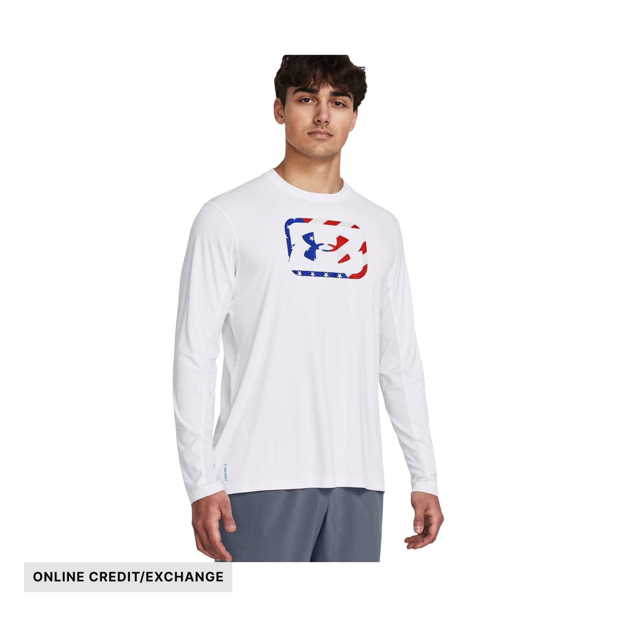 Under Armour Men's Fish Pro Freedom Long Sleeve - White/Royal/Red