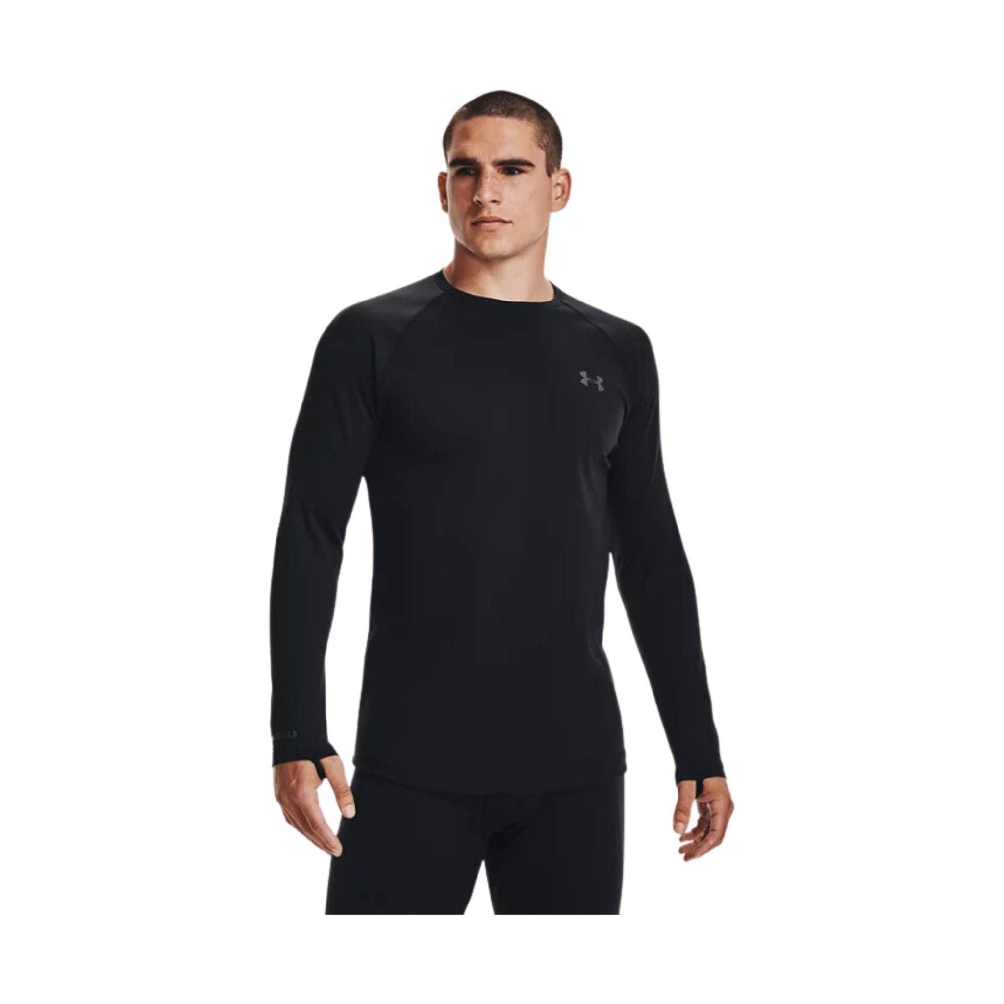 Under Armour Men's Base 3.0 Crew - Black by Lenny's Shoe & Apparel