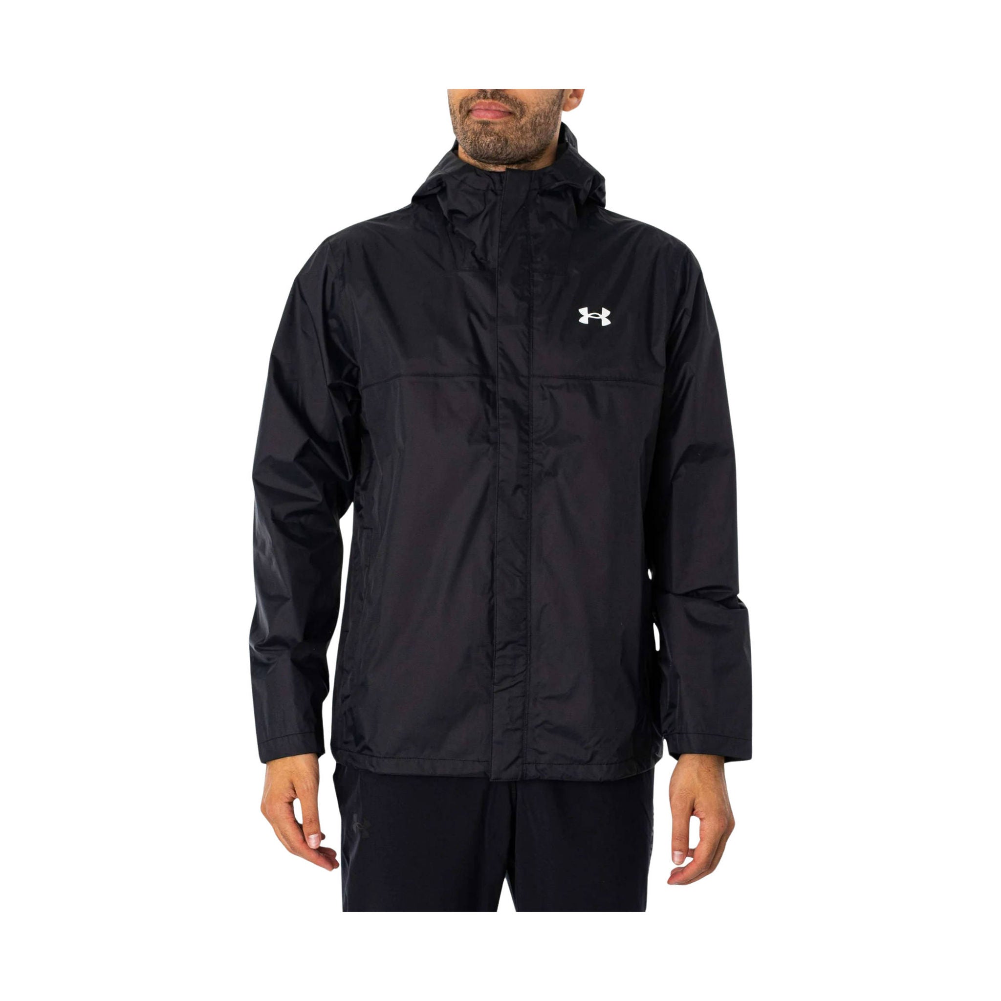 Under Armour Men's Cloudstrike Rain Jacket - Black/White by Lenny's Shoe & Apparel