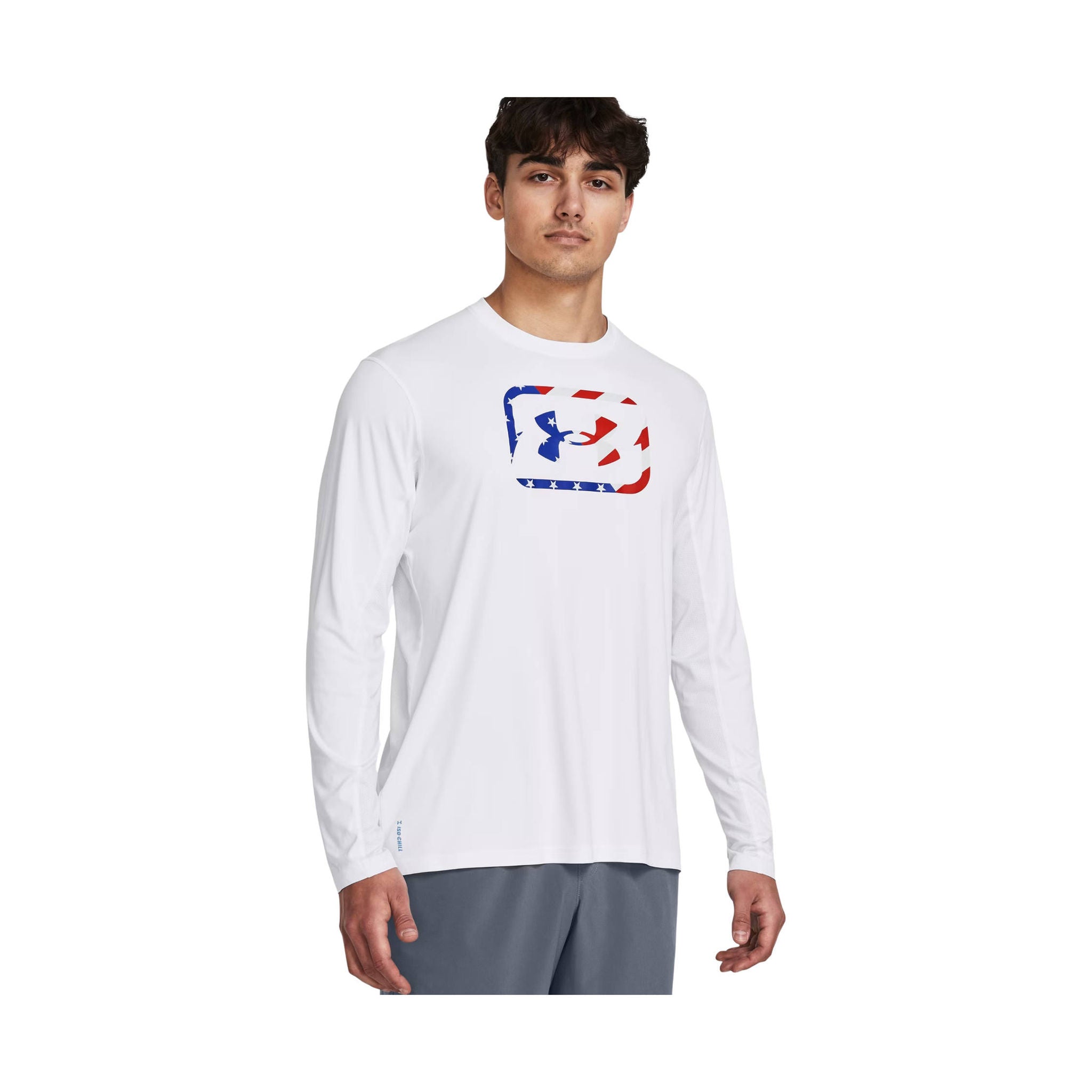 Under Armour Men's Fish Pro Freedom Long Sleeve - White/Royal/Red by Lenny's Shoe & Apparel