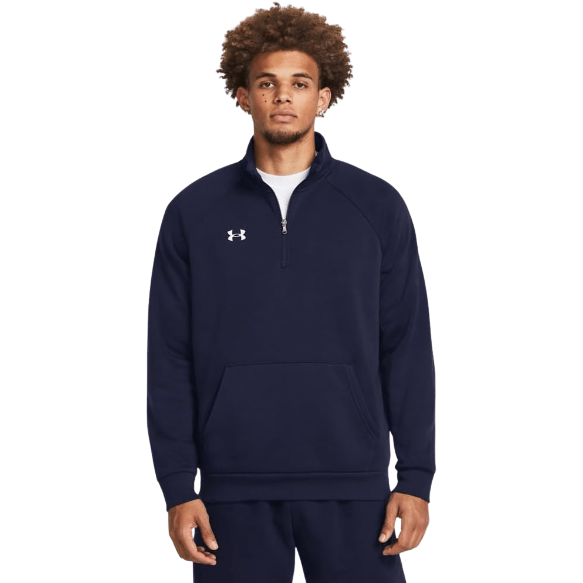 Under Armour Men's Rival Fleece Quarter Zip - Midnight Navy/White by Lenny's Shoe & Apparel