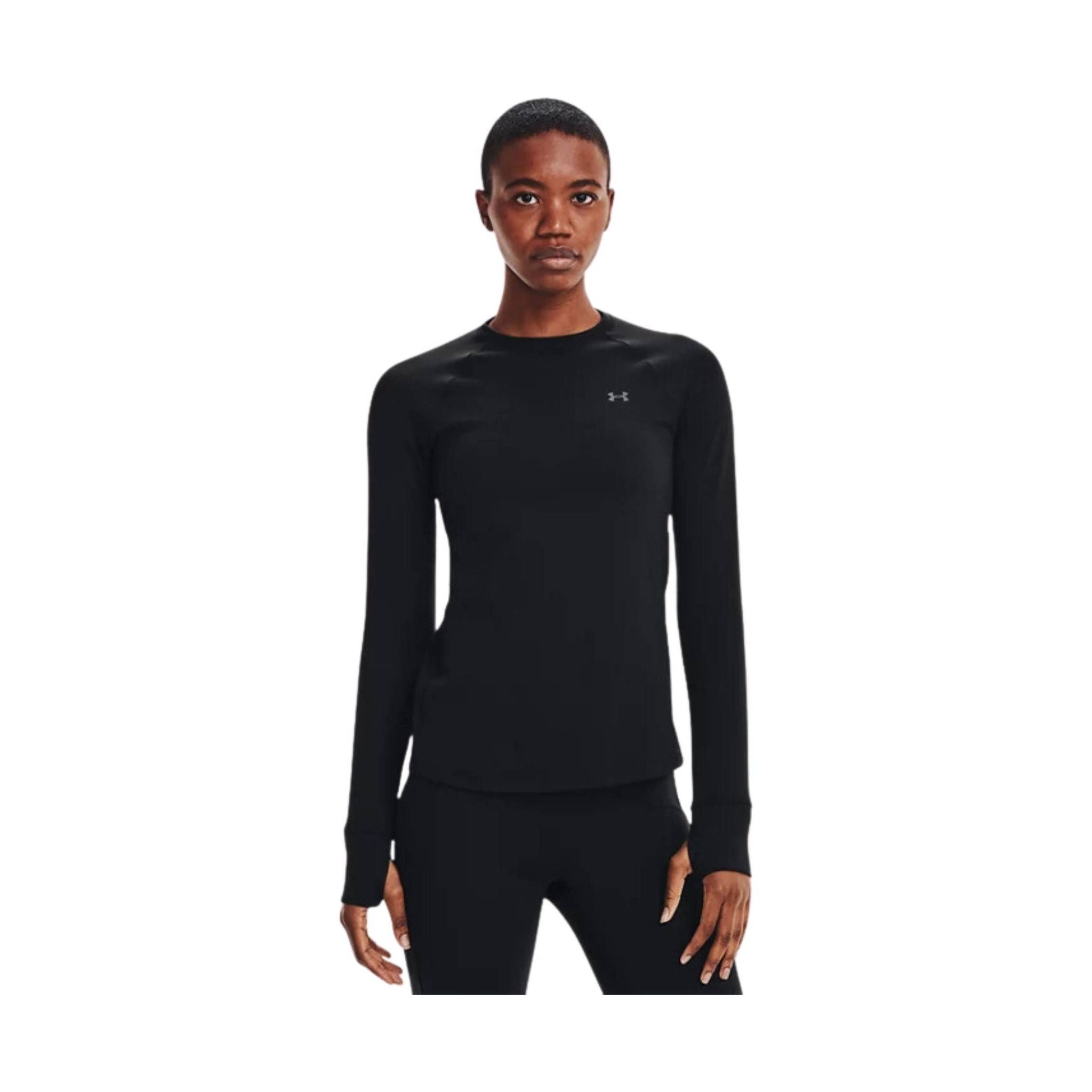 Under Armour Women's Base 3.0 Crew - Black by Lenny's Shoe & Apparel