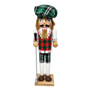 Green Plaid Golfer Nutcracker