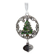 Merry Christmas Evergreen Tree - Colors of Christmas Ornament