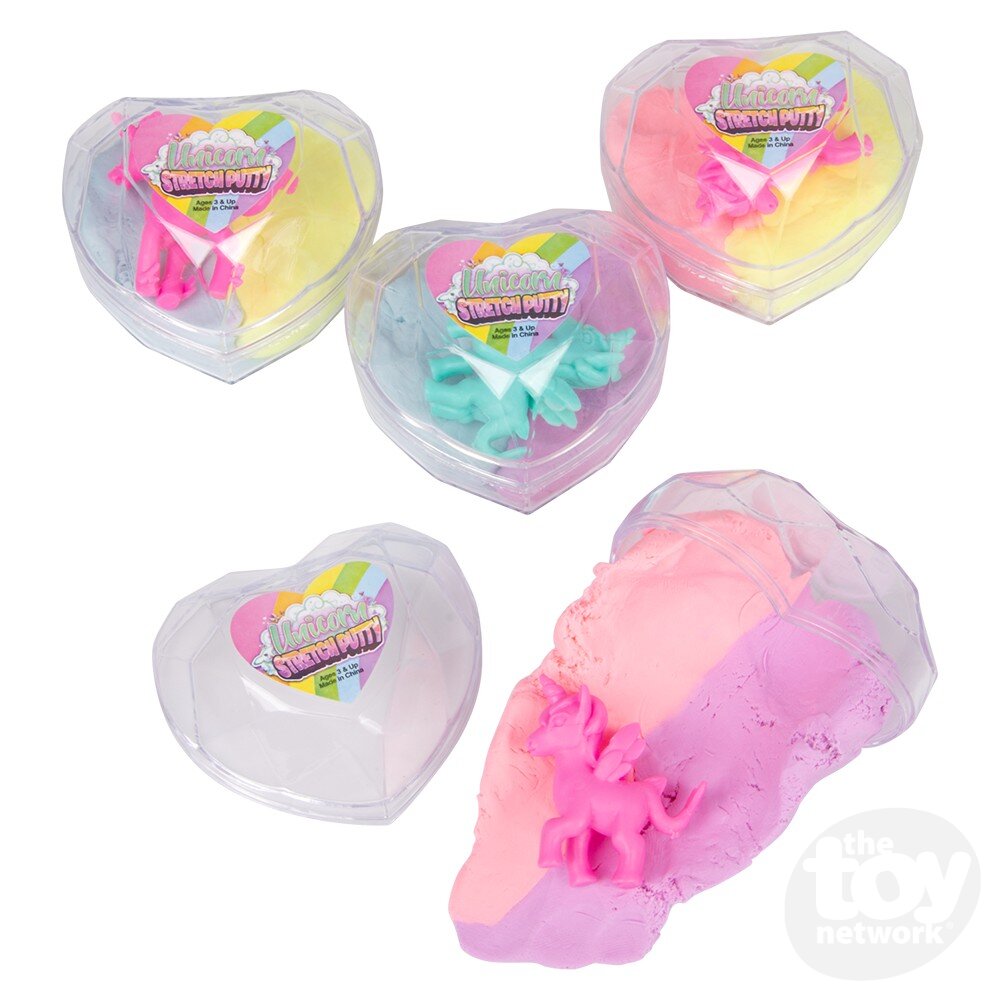 Stretch Putty With Unicorn Heart Container 2.33" (Sold Individually) by Homeportonline