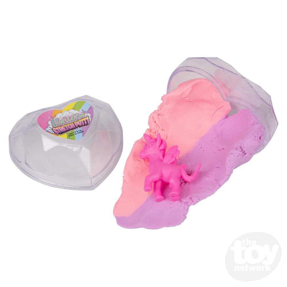 Stretch Putty With Unicorn Heart Container 2.33" (Sold Individually) by Homeportonline