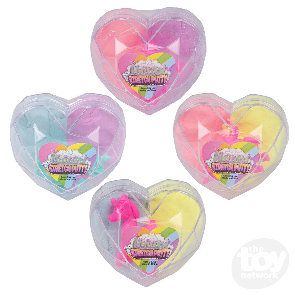Stretch Putty With Unicorn Heart Container 2.33" (Sold Individually) by Homeportonline