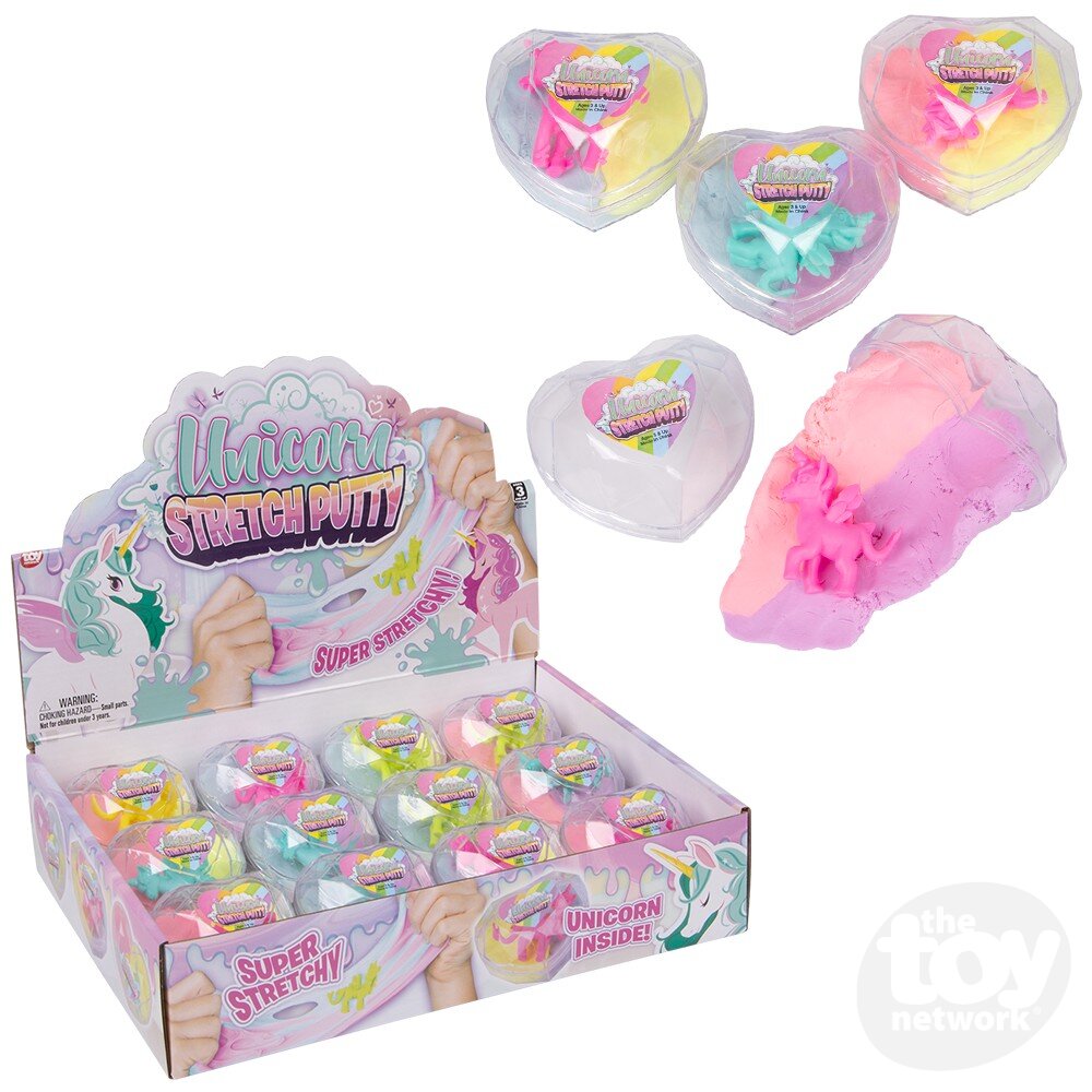 Stretch Putty With Unicorn Heart Container 2.33" (Sold Individually) by Homeportonline