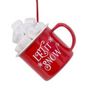 Hot Cocoa Mug with Marshmallows Ornament - Let It Snow