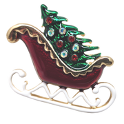Enamel Finish Pin - Sleigh