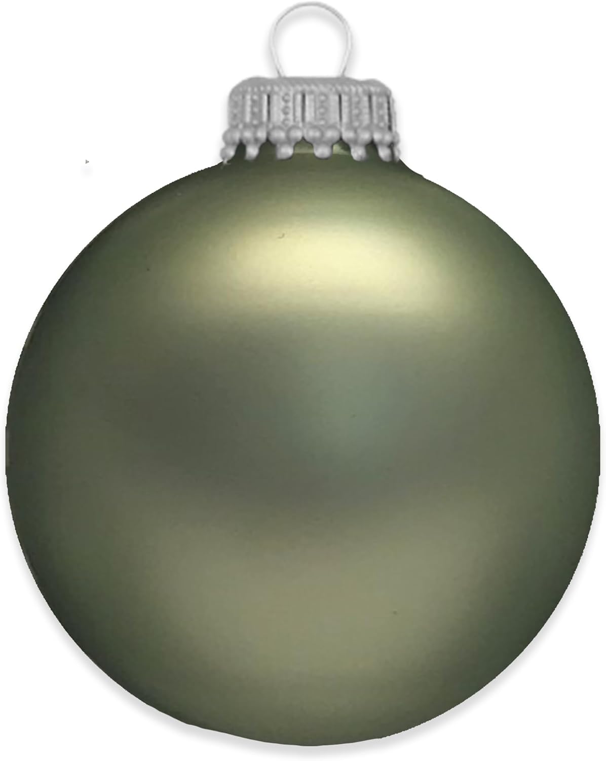 Christmas By Krebs 2 5/8 Glass Balls - Silver Caps - Sage Green Velvet - 8 Pack