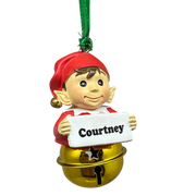 Elf Bell Ornament with Name - Courtney