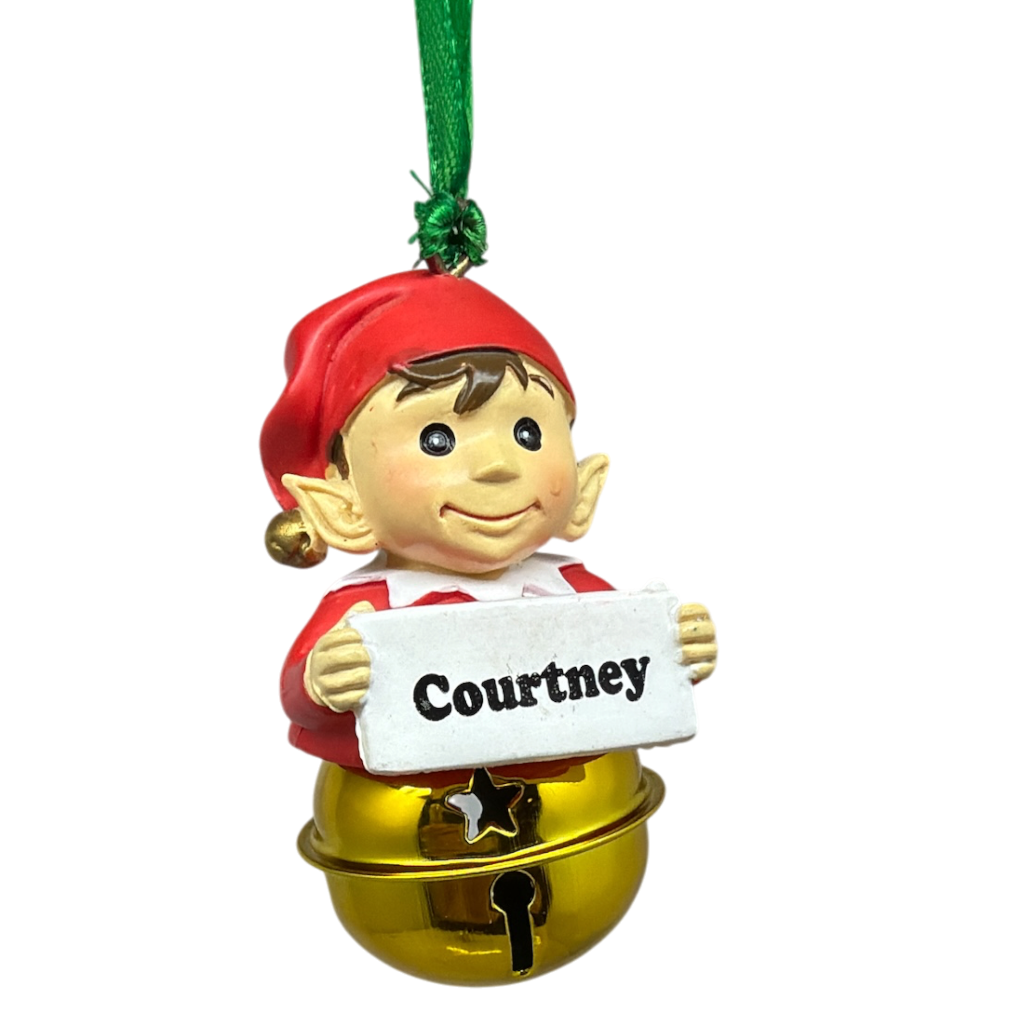 Elf Bell Ornament with Name - Courtney
