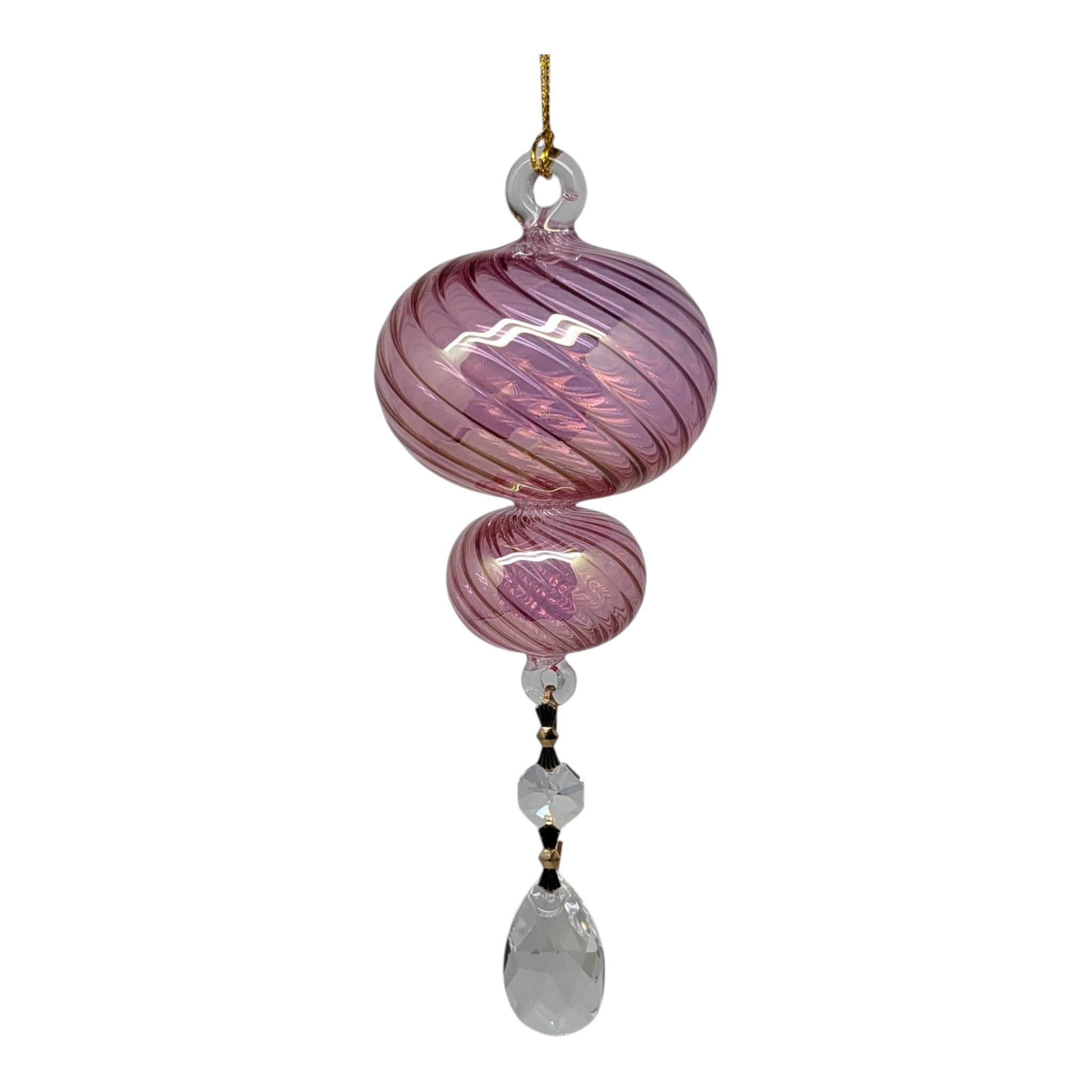 Dusty Rose Swirled Finial Ornament