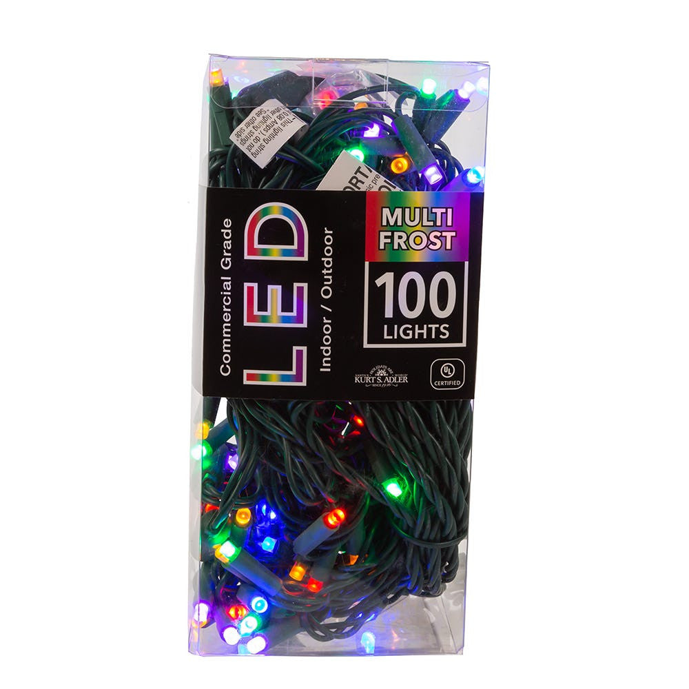 100-Light 5mm Multi-Color Frost LED Green Wire Light Set