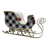 Black and White Holiday Sleigh - Large