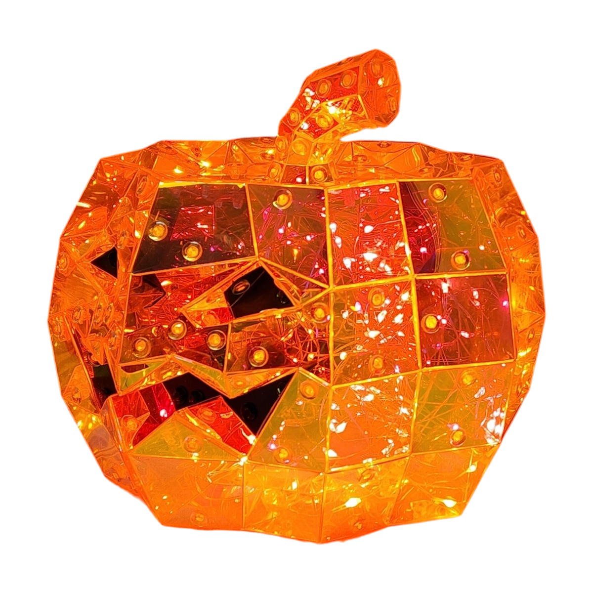 100-Light Orange Micro LED Holographic Jack-O-Lantern