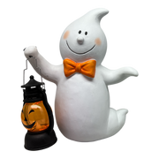 Friendly Ghost with Pumpkin Lantern