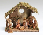 Figure Set With Italian Stable - Fontanini - 5"