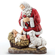 Kneeling Santa Slim Profile Figurine